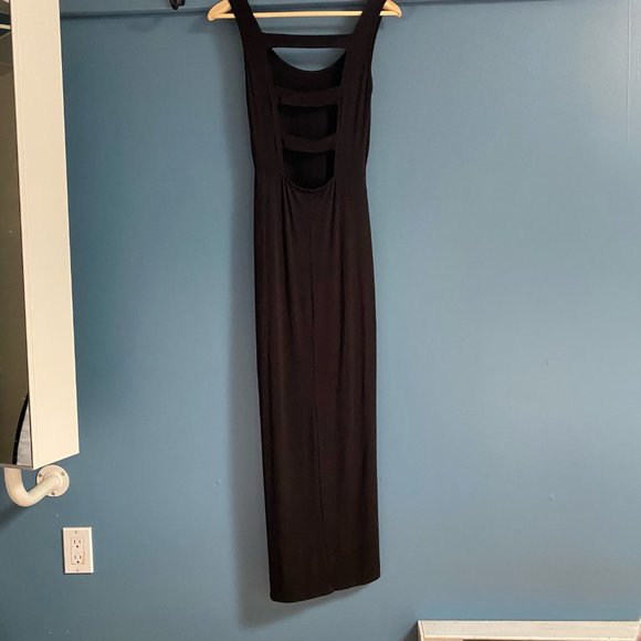 Black Rebel Sugar long dress with open back & front cut out - Picture 4 of 5